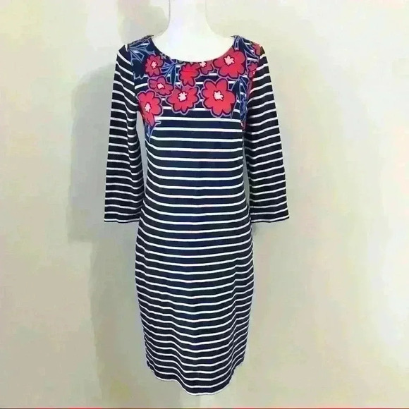 Talbots Stripes and Flowers Fitted Shift Dress - Picture 3 of 8